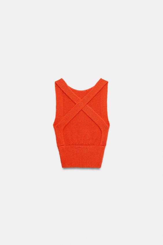 Top en maille à dos croisé