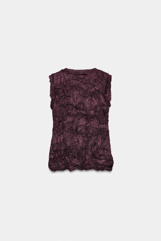 Top en maille effet froissé