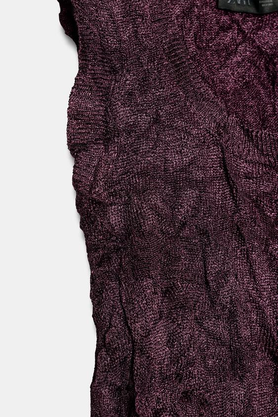 Top en maille effet froissé