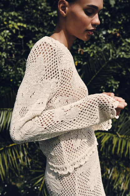 Pull en maille pointelle