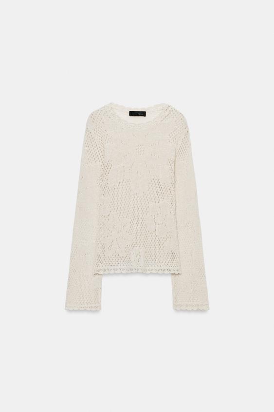 Pull en maille pointelle