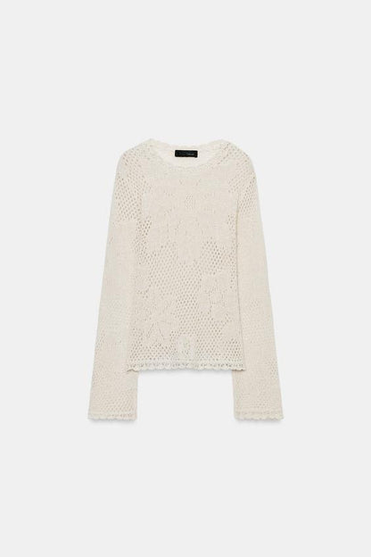 Pull en maille pointelle