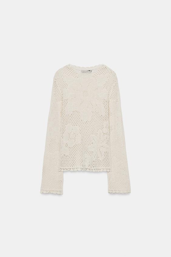 Pull en maille pointelle