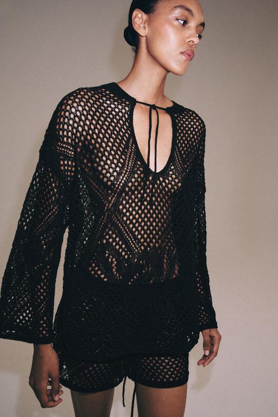 Pull en maille ajourée