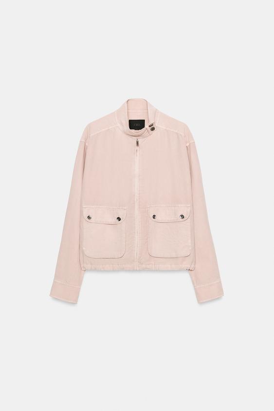 Veste à poches effet délavé
