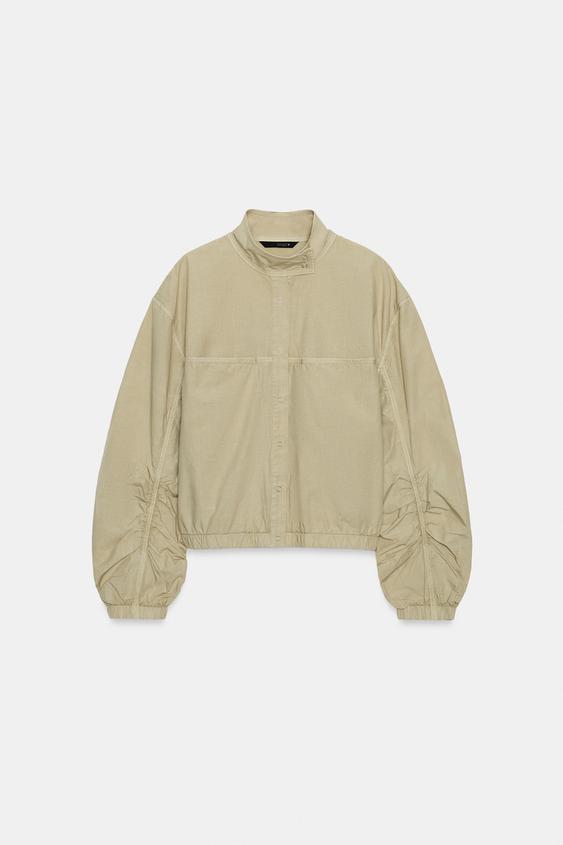 Blouson en popeline effet délavé