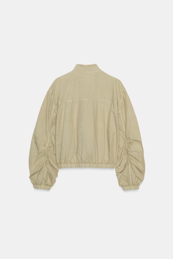 Blouson en popeline effet délavé