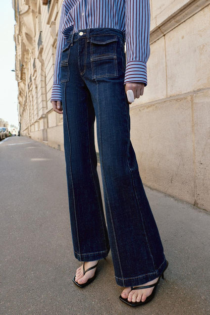 Jean Z1975 coupe bootcut taille haute à pli nervuré