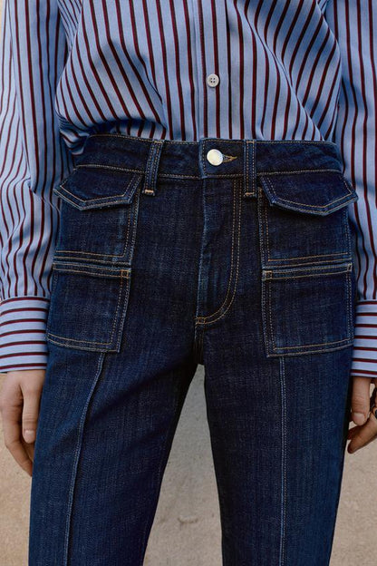Jean Z1975 coupe bootcut taille haute à pli nervuré