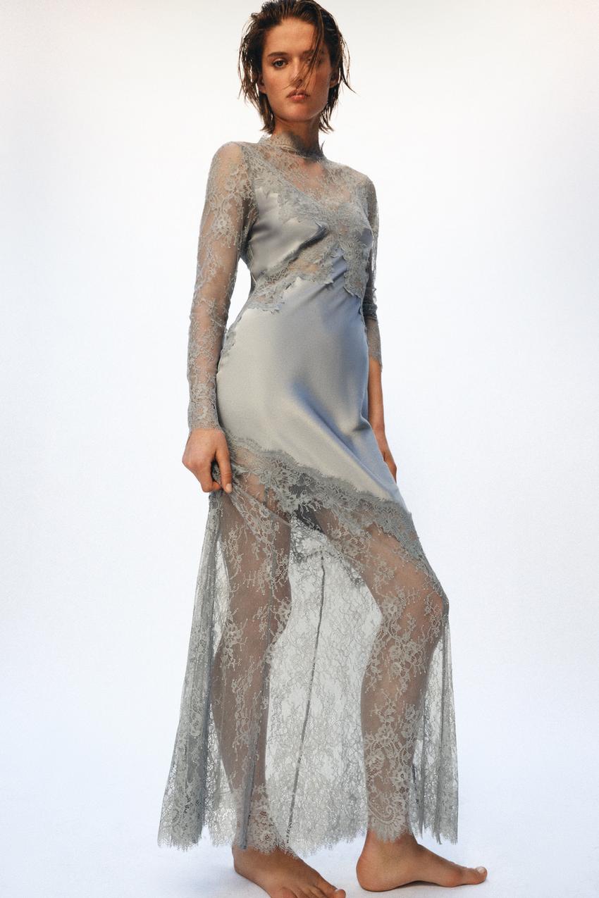 Robe satinée en dentelle ZW Collection