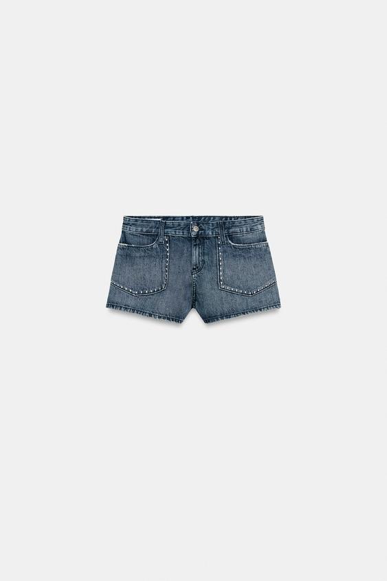 Short en denim TRF à clous