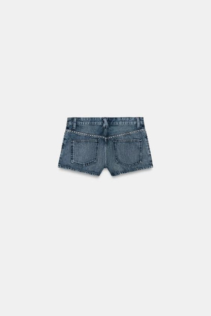 Short en denim TRF à clous