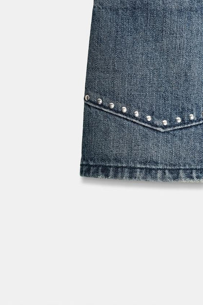 Short en denim TRF à clous