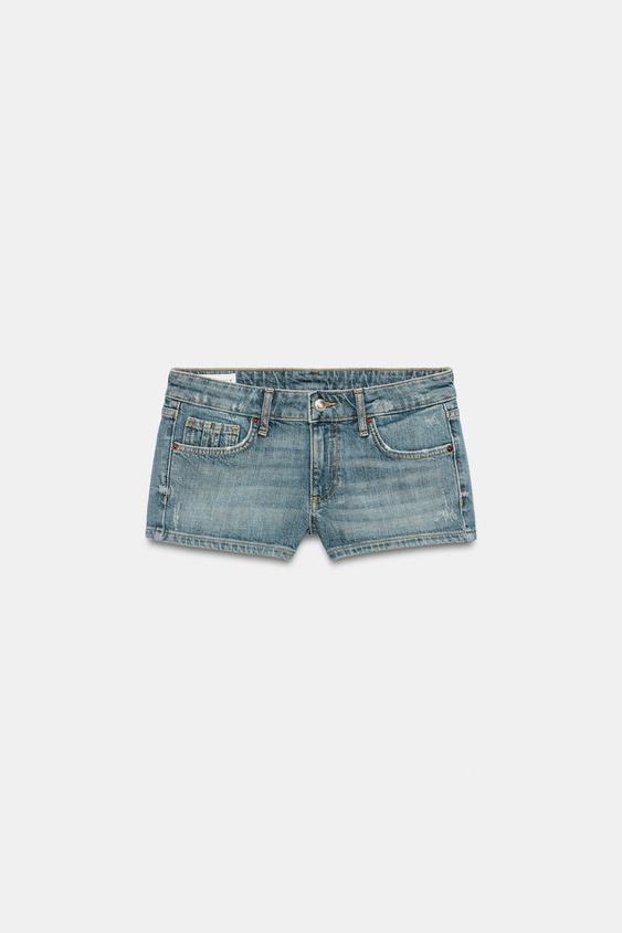 Short mini en denim TRF taille basse