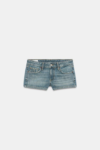 Short mini en denim TRF taille basse