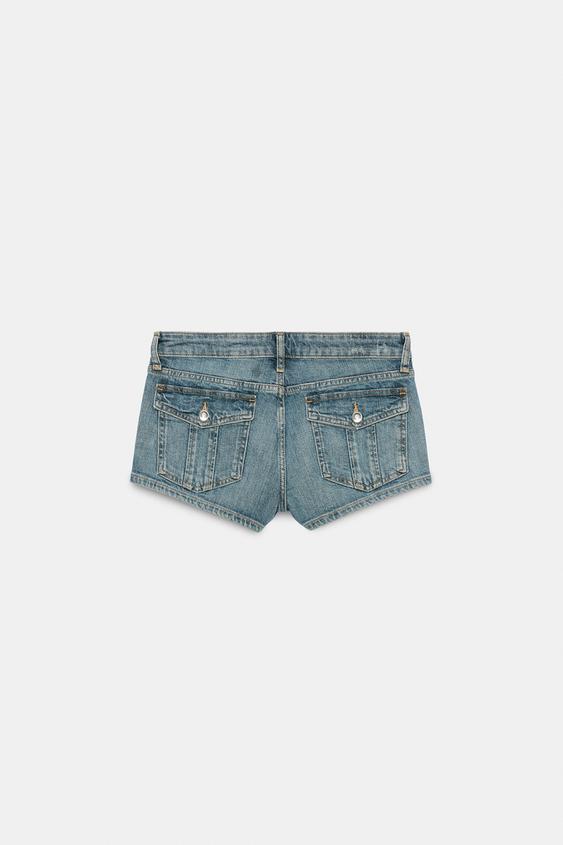 Short mini en denim TRF taille basse