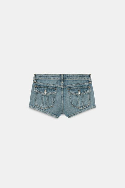 Short mini en denim TRF taille basse