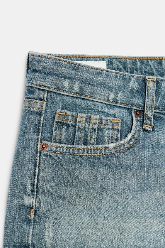 Short mini en denim TRF taille basse