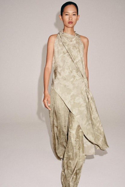 Top asymétrique en jacquard ZW Collection