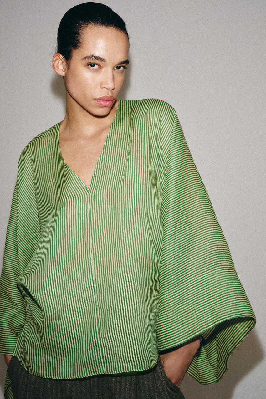 Chemise en ramie à rayures ZW Collection