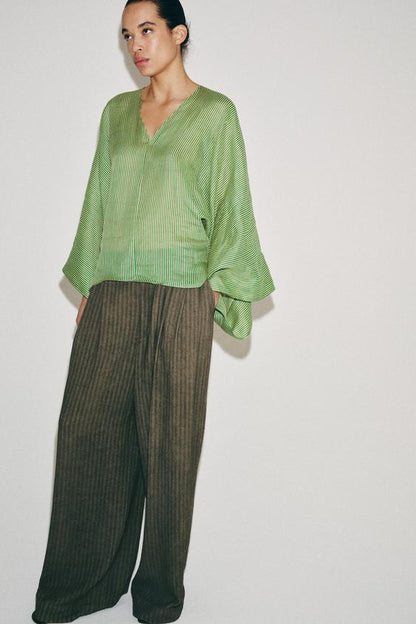 Chemise en ramie à rayures ZW Collection