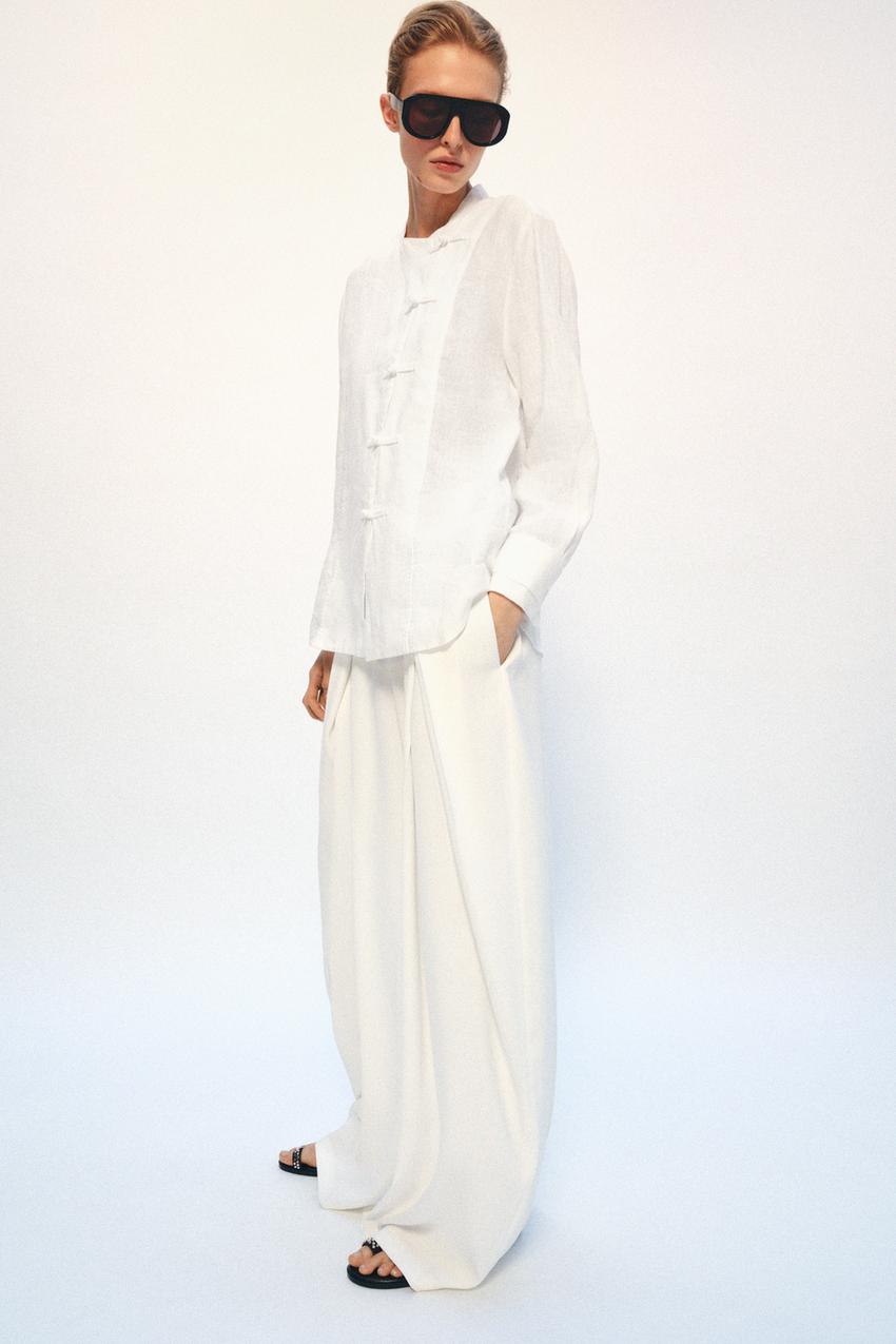 Chemise à brandebourgs 100 % lin ZW Collection