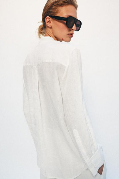 Chemise à brandebourgs 100 % lin ZW Collection