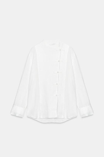 Chemise à brandebourgs 100 % lin ZW Collection