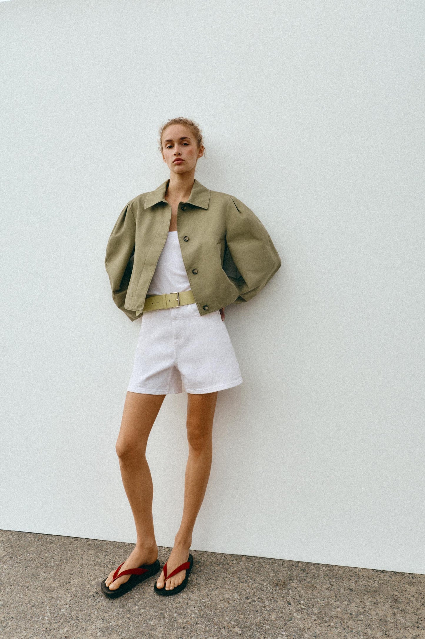 Blouson court effet délavé