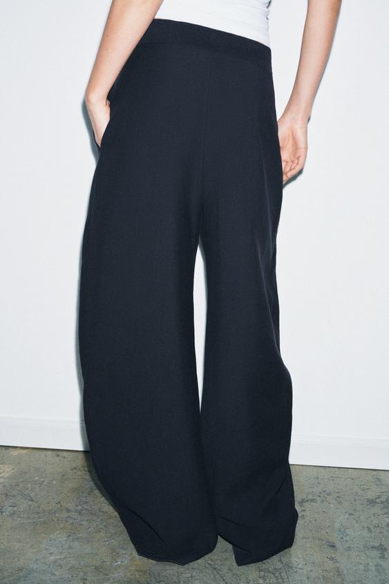 Pantalon à jambe large à plis ZW Collection