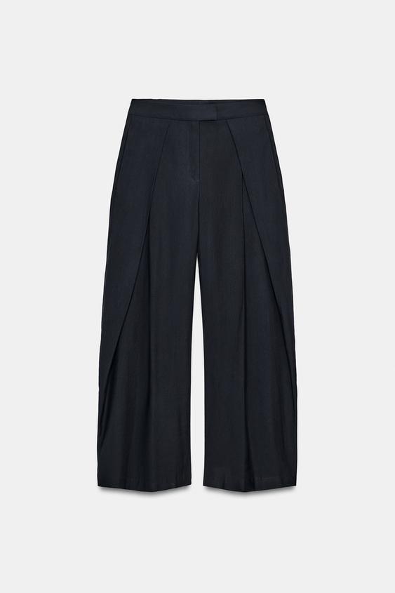Pantalon à jambe large à plis ZW Collection