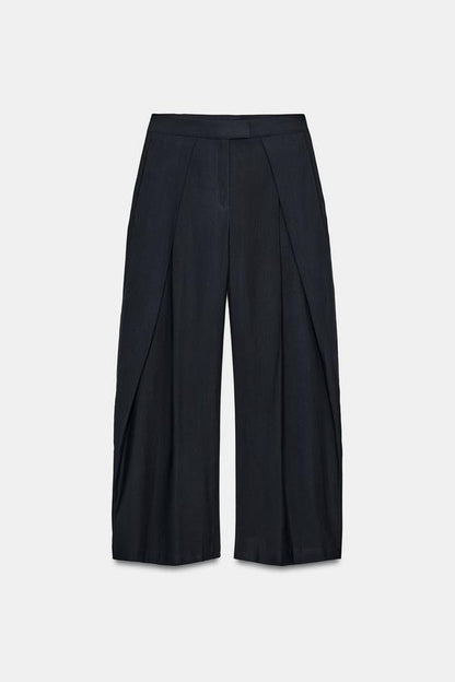 Pantalon à jambe large à plis ZW Collection