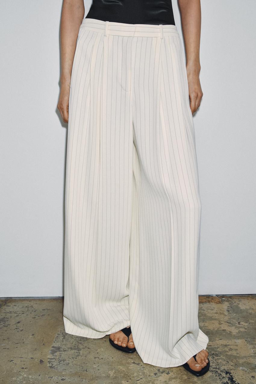 Pantalon à jambe large à rayures ZW Collection
