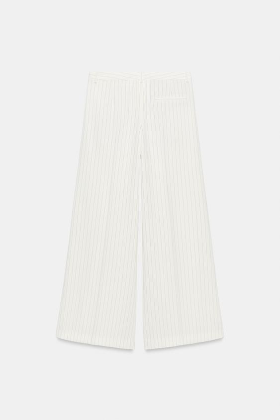 Pantalon à jambe large à rayures ZW Collection