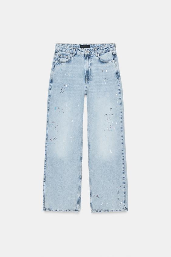 Jean Z1975 coupe ample taille mi-haute effet peinture