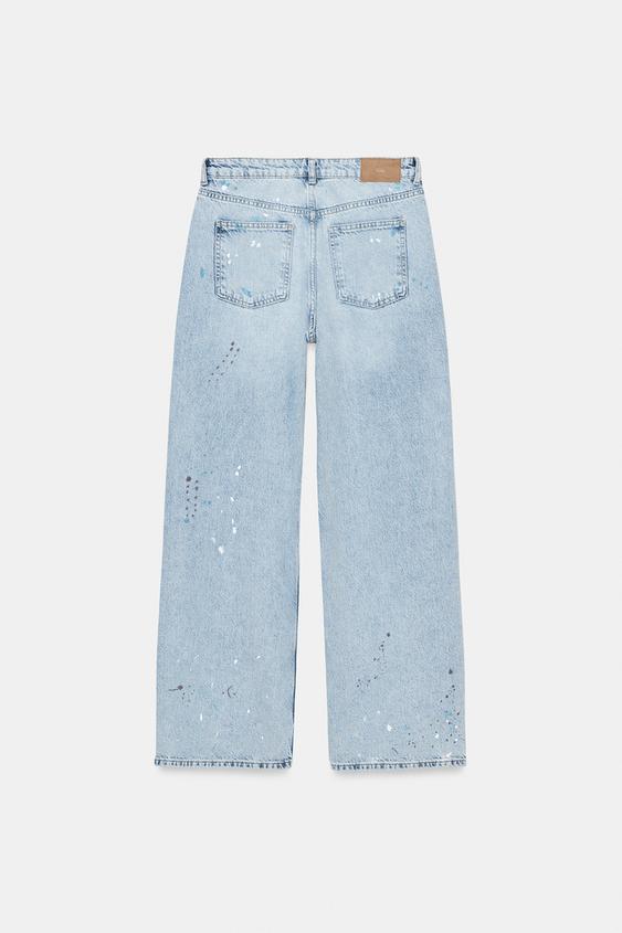 Jean Z1975 coupe ample taille mi-haute effet peinture