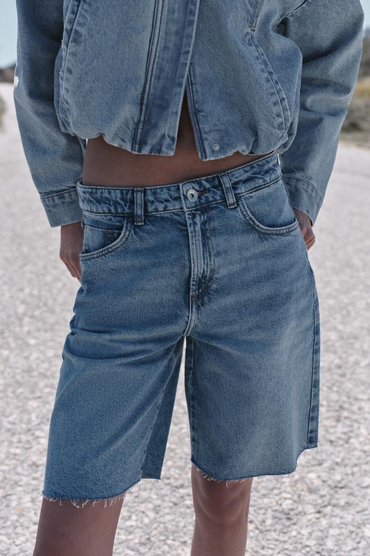 Bermuda Z1975 en denim taille mi-haute