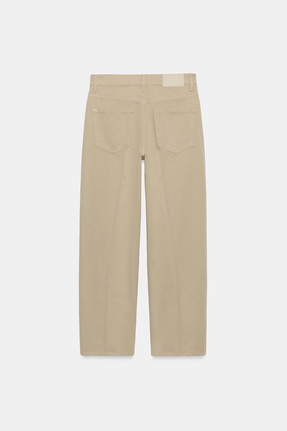Pantalon coupe barrel à rayure et pli marqué