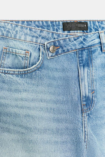 Short Z1975 en denim taille croisée