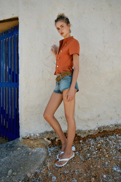 Short Z1975 en denim avec ceinture