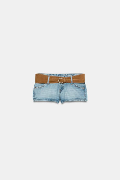 Short Z1975 en denim avec ceinture