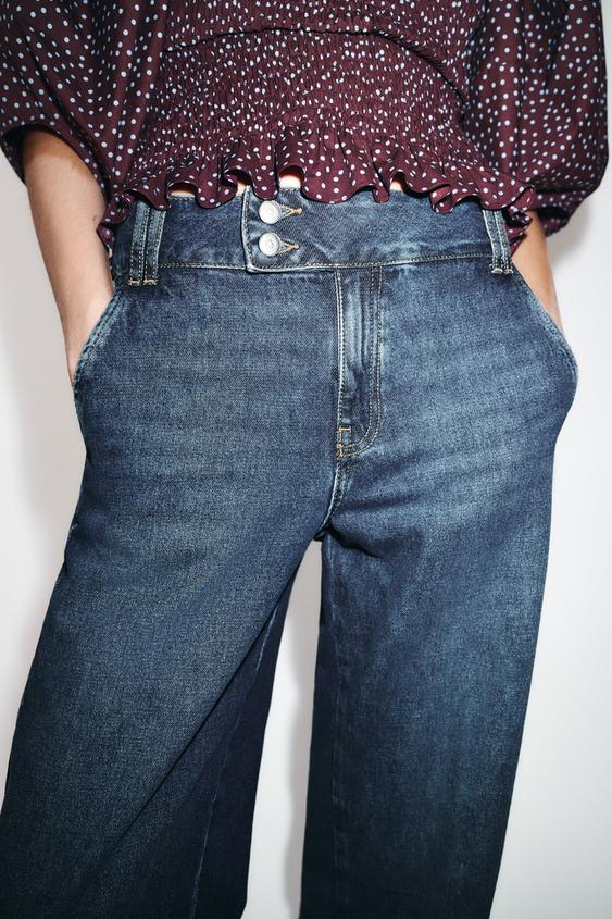 Jean Z1975 coupe droite taille basse avec revers au bas