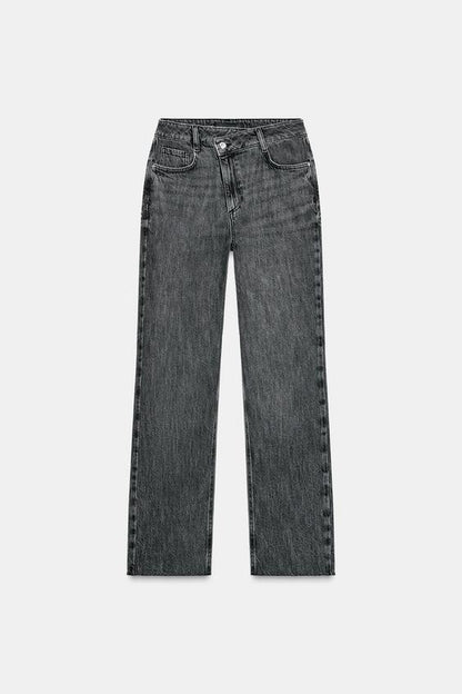 Jean Z1975 coupe droite, taille haute à ceinture croisée