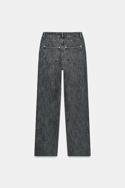 Jean Z1975 coupe droite, taille haute à ceinture croisée
