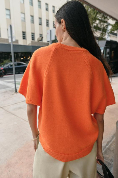 Pull en maille à manches courtes