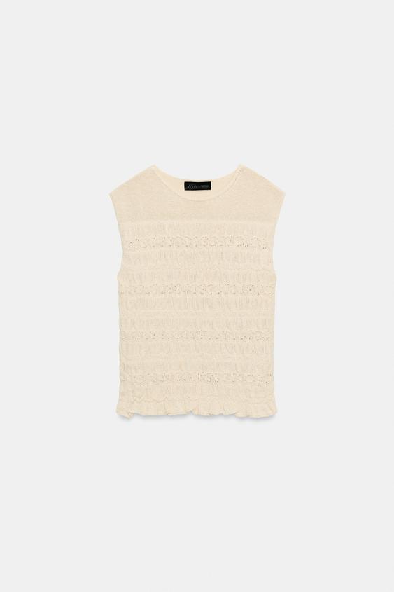 Top en maille smockée