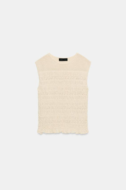 Top en maille smockée