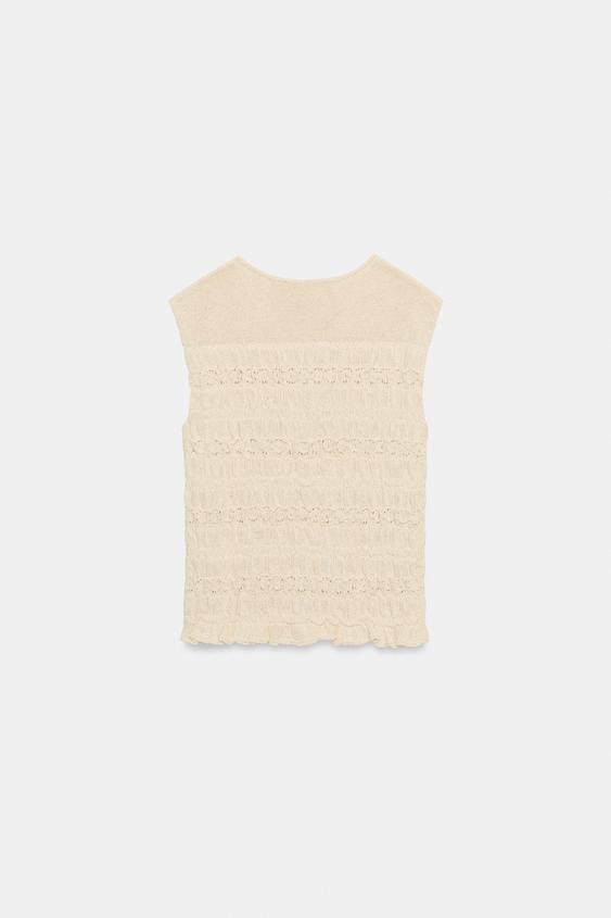 Top en maille smockée