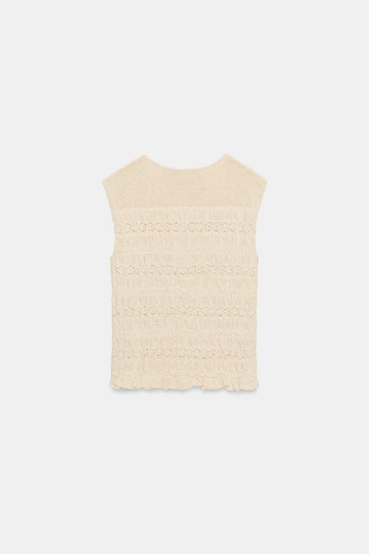 Top en maille smockée