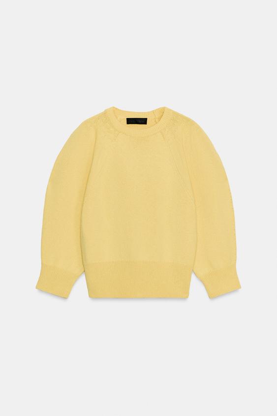 Pull en maille à manches bouffantes